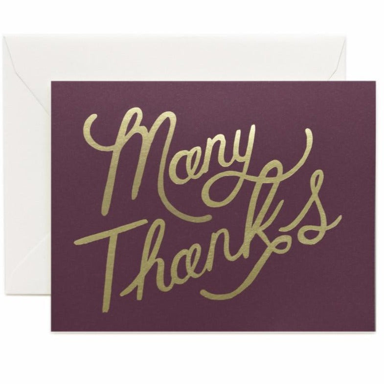 Many Thanks card